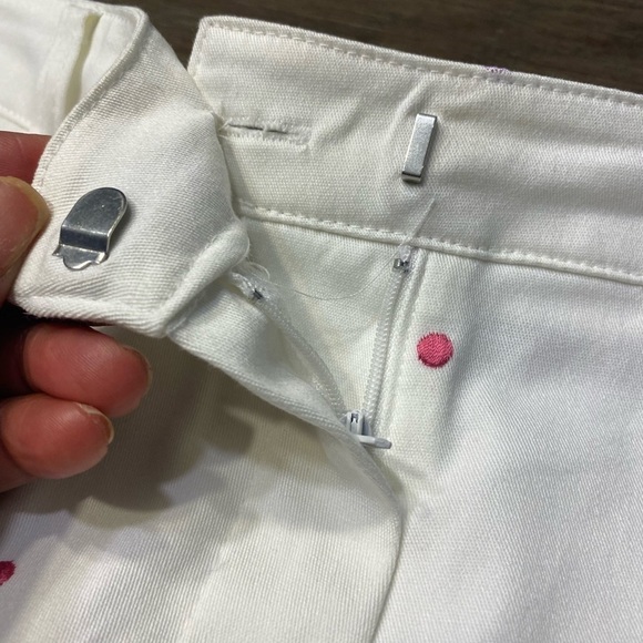 Women’s Colorful Textured Polkadot White Capri Pants by RL Richard Size 14. - Picture 10 of 10